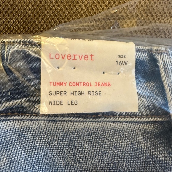 The Piper by Loverlet Super High Rise Tummy Control Cropped Wide Leg Jeans 16W - Picture 3 of 7
